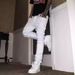Men's Clothing Fashionable Casual White Jeans Plus Size Loose Fit For Men For Formal & Casual Whiskers Jeans Washed Slightly_mkmklike.com