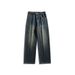 Men's Fleece-Lined Vintage Jeans – High Street Loose Fit Straight Leg Pants With Slight Flare For Winter_mkmklike.com