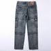 Cross-border Special For American High Street Straight Jeans Men's Four-season Loose Straight Multi-bag Splicing Retro Wide-leg Pants_mkmklike.com
