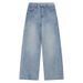 Men's Streetwear Light Blue Washed Denim Jeans - Loose Fit Wide Leg High Street Straight Pants For Teen Boys_mkmklike.com