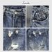Men's Trendy Ripped Loose Straight Leg Jeans Mid Waist Cropped Korean Style Summer New Japanese Beggar Pants Standard Thickness_mkmklike.com
