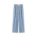 2026 New Women's Plus Size Summer Thin Elastic Wide-Leg Straight Pants With Tencel Washed Denim And Waist Cord_mkmklike.com