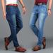 Men's Straight Leg Slim Fit Jeans Mid Waist Stretch Business Pants Autumn/Winter Plus Size Black Blue Zipper Fly Cotton_mkmklike.com