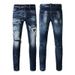 Trendy Brand Fashion D2 Style Jeans Men's Style Ripped Patch Retro Blue Men's Jeans Men's Pants_mkmklike.com