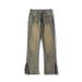Zipper Slit Jeans For Men, Spring And Autumn Style, American Style Slim-fit Trousers, Loose Straight-leg High Street_mkmklike.com