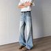 Nordmann American Retro Cat Whiskers Washed Light Blue Jeans Men High Street Vibe Trendy Loose Wide Leg Straight Long Pants_mkmklike.com