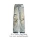 Vintage Washed Distressed Ripped Jeans For Men & Women | Loose Fit Straight Leg Denim Pants With Frayed Hem | Streetwear Fashion_mkmklike.com