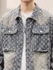 Embroidered Denim Jacket – Vintage Workwear Coat For Men (Sandstone/Light Blue, M-XXXL)_mkmklike.com