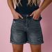 K Large High Waisted Fringed Ripped Denim Shorts For Women_mkmklike.com