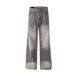 Retro Washed Distressed Gray Splatter Paint Curved Blade Jeans Trendy American Street Style Loose Pants For Men And Women Spring Autumn_mkmklike.com