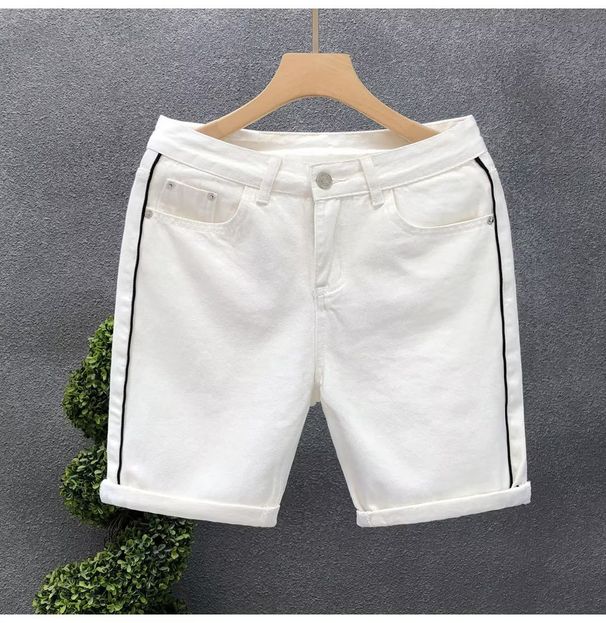 Men's Clothing Light Colored Washed Stretch Denim Shorts Casual Trendy Summer Wear_mkmklike.com