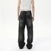 Men's Clothing Washed Vintage Distressed Whiskered Heavy Straight Wide Leg Casual Jeans_mkmklike.com