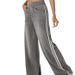 Women's Relaxed Straight-Leg Jeans With Double Stripes – Mid-Rise Wide-Leg Trousers In Grey & Sky Blue (Cotton Blend, XS-3XL)_mkmklike.com