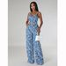 Women's Clothing Autumn And Winter Denim Jacquard Suit Nightclub Wrap Top Wide Leg Pants Suit_mkmklike.com