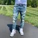 Men's Clothing Retro Ripped Jeans, Men's Mid Rise Stretch Slim Fit Casual Pants For All Seasons._mkmklike.com