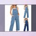 Women's Clothing Plus Size Denim Overalls For Women - Relaxed Fit High Waist Wide Leg Bib Overalls In Light & Dark Blue_mkmklike.com
