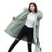 Women's Clothing new winter cotton padded coat, medium length, large fur collar, velvet lining, overcoat, cotton padded coat, trendy for women_mkmklike.com