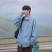 Dark Blue Denim Men Long Sleeve Spring Autumn Trendy Brand Ins Japanese Retro City Boy Workwear Shirt Jacket_mkmklike.com