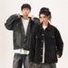 American High Street Denim Jacket Men And Women In Spring, Loose Washed Workwear Jacket, Versatile For Couples, Lapel_mkmklike.com
