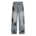 Men's Clothing High Street Washed Distressed Graffiti Rhinestone Jeans Unisex Fashion Brand Loose Wide Leg Straight Trousers_mkmklike.com
