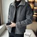 Pulse Pulse Thickened Men's Fleece-Lined Turn-Down Collar European And American Trend Cotton Denim Coat Slim Fit Handsome Jacket_mkmklike.com