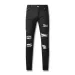 designer Stacked For Mens Baggy Tears Jean Biker Embroidered And Sewn Fashionable Perforated Pants Casual Straight Leg_mkmklike.com