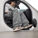 Letter-printed Jacquard Jeans Men's Niche Design Pants American High Street Straight-leg Micro-pull Pants_mkmklike.com