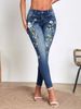 Embroidered Slim-Fit Jeans – Stretchy Mid-Rise Skinny Denim With Floral Detailing (Blue)_mkmklike.com