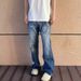"Lightning Bolt Ripped Jeans – High-Waisted Slim Straight Fit | Hip-Hop Streetwear For Men & Women"_mkmklike.com