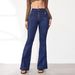 Women's Clothing Spring And Summer New Retro Stitching Jeans Women's Slim Fit Stretch Flared Pants_mkmklike.com
