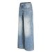 Punk Vintage Loose Wide-Leg Jeans For Men Adjustable Buckle Handmade Distressed Washed Straight Pants Trendy_mkmklike.com