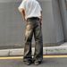 "Men's Distressed Lightning Crack Jeans – Vintage Washed Denim (Relaxed Straight Fit, Aesthetic, Casual & Trendy)"_mkmklike.com