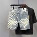 Men's Clothing Men's Summer Thin Trendy Brand Personality Slim Breeches High End Printed Handsome Shorts_mkmklike.com