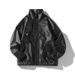 Black PU Leather Jacket For Men, Spring And Autumn, Stylish Cleanfit Short Baseball American Style Motorcycle Jacket,_mkmklike.com