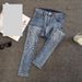 Women's Clothing beaded denim pants for women spring and summer new all-match buttons elastic slim wide-leg nine-point pants_mkmklike.com