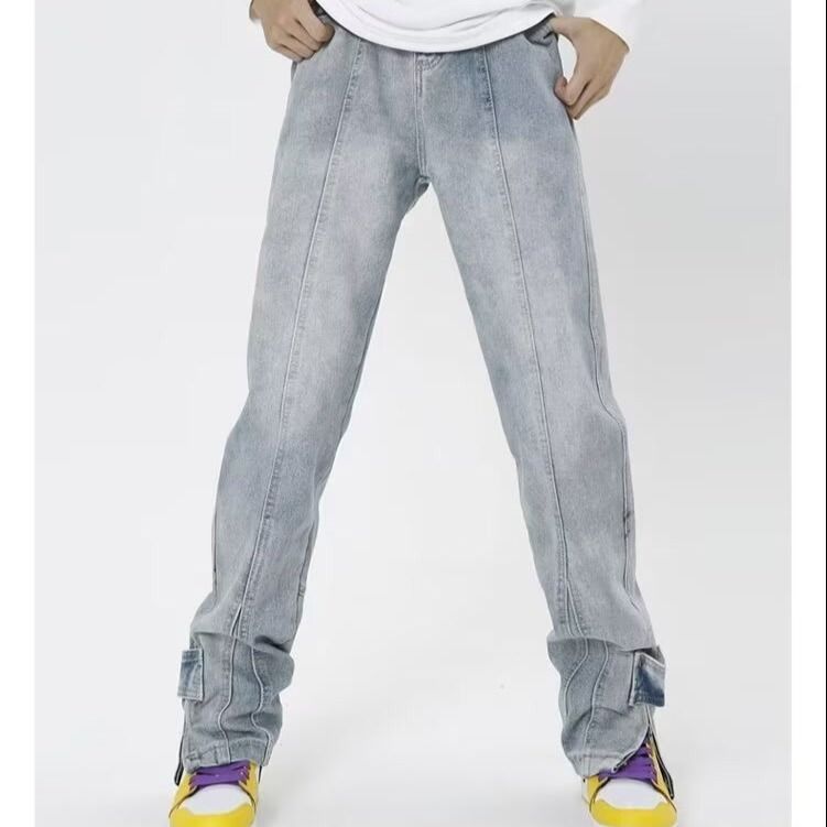 High Street Slim Fit Jeans – Vintage Washed Denim Pants With Gradient Fading & Tapered Leg (S-3XL, Stretch Comfort, Urban Minimalist Style)_mkmklike.com