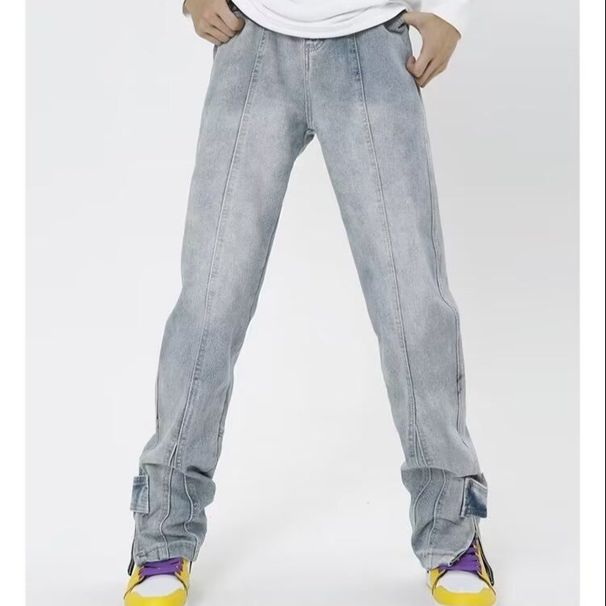 High Street Slim Fit Jeans – Vintage Washed Denim Pants With Gradient Fading & Tapered Leg (S-3XL, Stretch Comfort, Urban Minimalist Style)_mkmklike.com