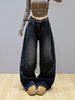 Rhinestone-Embellished High-Waisted Flare Jeans – Thickened Denim Pants For Women, Black/Light Blue, S/M/L/XL_mkmklike.com