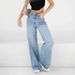 K High Waisted Loose And Wide Leg Women's Jeans, Floor Mopping Jeans New Style_mkmklike.com