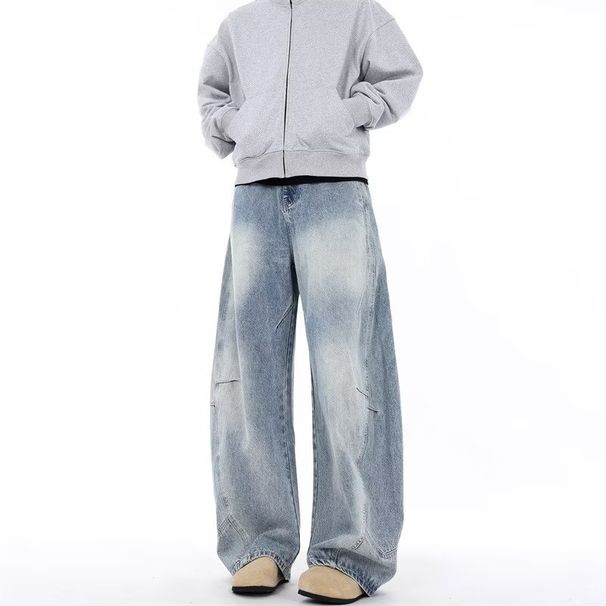 American Vintage Scimitar Jeans Summer 2025 New Patchwork Design Banana Scythe Pants Unisex Trend_mkmklike.com