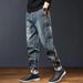 Men's Clothing Washed Jeans Trendy Retro Trousers Loose Straight Tapered Trousers_mkmklike.com
