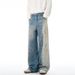 Splashed Ink Vintage Dirty Trendy Loose Straight Jeans For Men, American High Street Tie-Dye Gradient Wide-Leg Pants_mkmklike.com