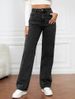 Women's Y2K Fashion Loose Straight Leg Trousers Retro Washed Denim Jeans Simple American Style Cross Border Wholesale_mkmklike.com