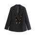 Women's textured casual fashion loose suit jacket_mkmklike.com