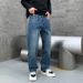 Men's Clothing Autumn Jacquard Full Print High Street Fashion Brand Design Jeans Loose Straight Washed Wide Leg Trousers_mkmklike.com