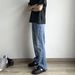 Vintage Washed Distressed Straight Leg Bootcut Jeans For Men - Retro Wesley Zuma Style Denim Pants With Frayed Hem (Light Blue, S/M/L/Xl)_mkmklike.com