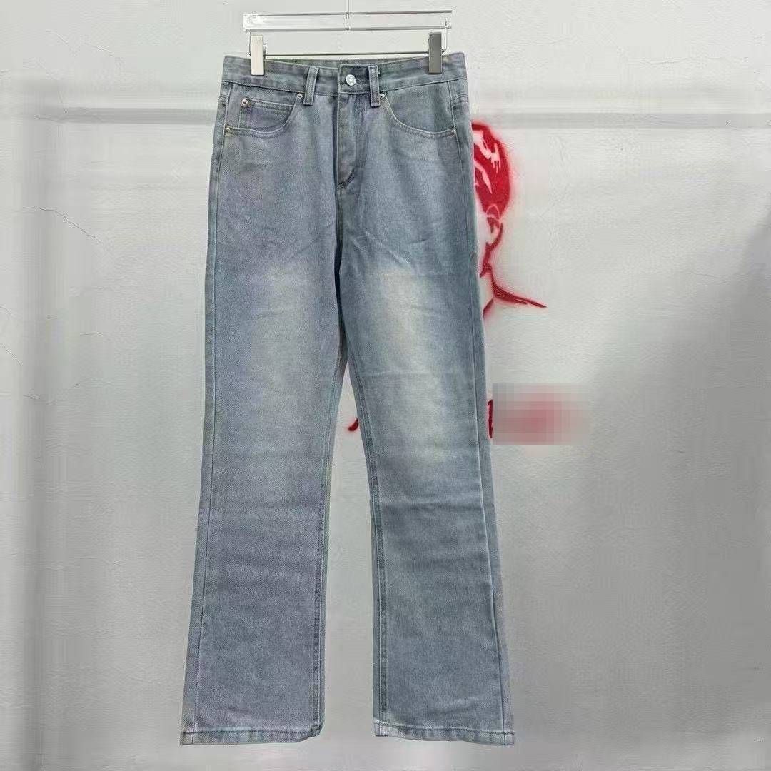 Cleanfit Vintage Washed Denim Jeans – Mid-Rise Bootcut Pants For Men & Women (Washed Blue/Black/Ice Blue, S/M/L/Xl)_mkmklike.com