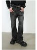 Retro Straight-leg Trendy Men's Jeans With Distressed Design, Unique Style, Loose Fit, Slightly Flared._mkmklike.com