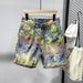 Men's Colorful Jacquard Denim Shorts American Streetwear Summer Casual Versatile Everyday Jeans_mkmklike.com