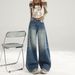 2026 Spring New American Retro Women's High-Waisted Loose Vintage Straight Wide-Leg Floor-Length Jeans_mkmklike.com